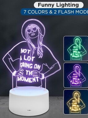TAYLOR SWIFT 3D Illusion Lamp. Remote Control And Colour Change